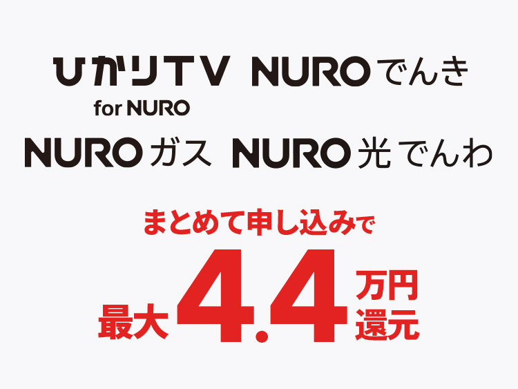 NURO光のオプション申込みによってキャッシュバックの他に最大44,000万円の還元も受けられる