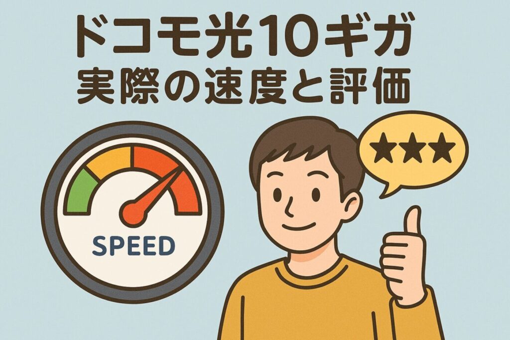 ドコモ光の10ギガタイプの利用者の実速度と評判について