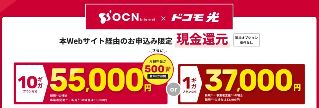 ドコモ光に乗り換えた4ヶ月後にキャッシュバック特典を受け取る