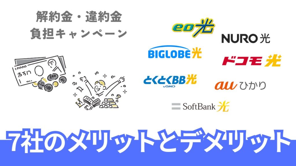 【解約違約金負担キャンペーン】光回線7社の詳細とメリット・デメリット