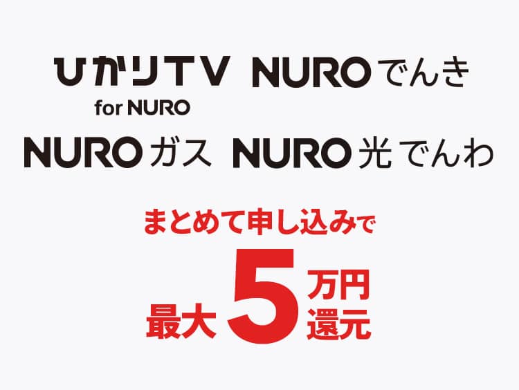 NURO光のオプション申込みによってキャッシュバックの他に最大50,000円の還元も受けられる