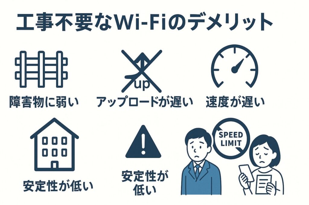 工事不要なWiFiのデメリット