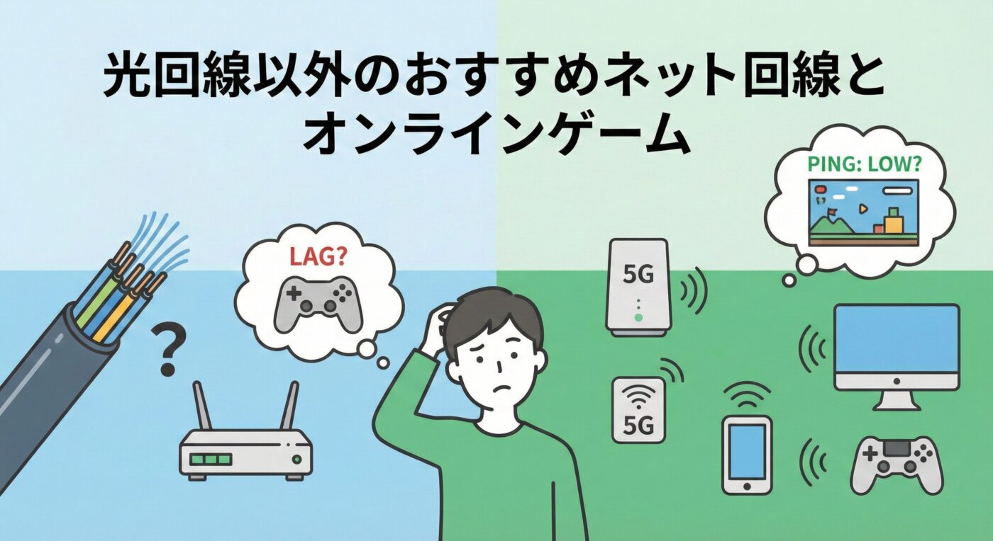 光回線以外でおすすめできるネット。オンラインゲームもいける？