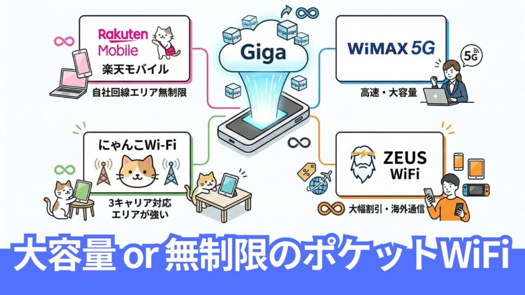 【最新】無制限・大容量で使えるポケットWi-Fiおすすめ業者まとめ
