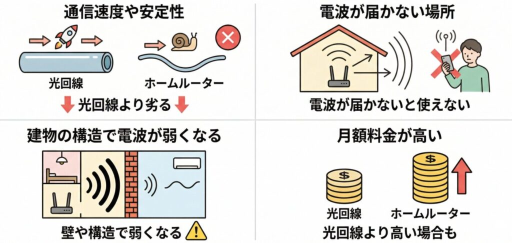 ホームルーターのデメリット
