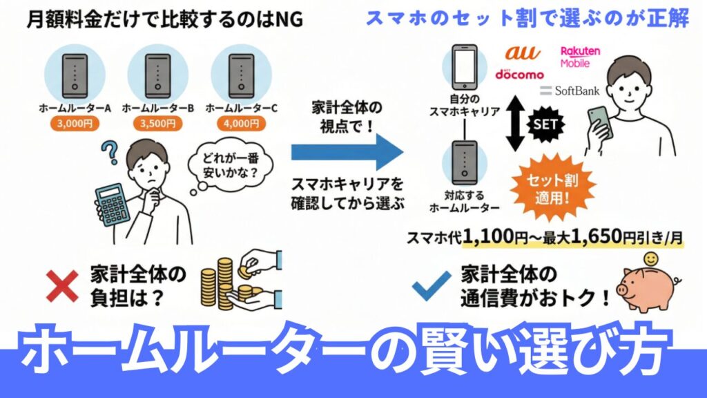 ホームルーターはスマホのセット割で選ぶのが正解