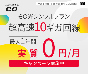 eo光10ギガのシンプルプランは最大1年間実質無料
