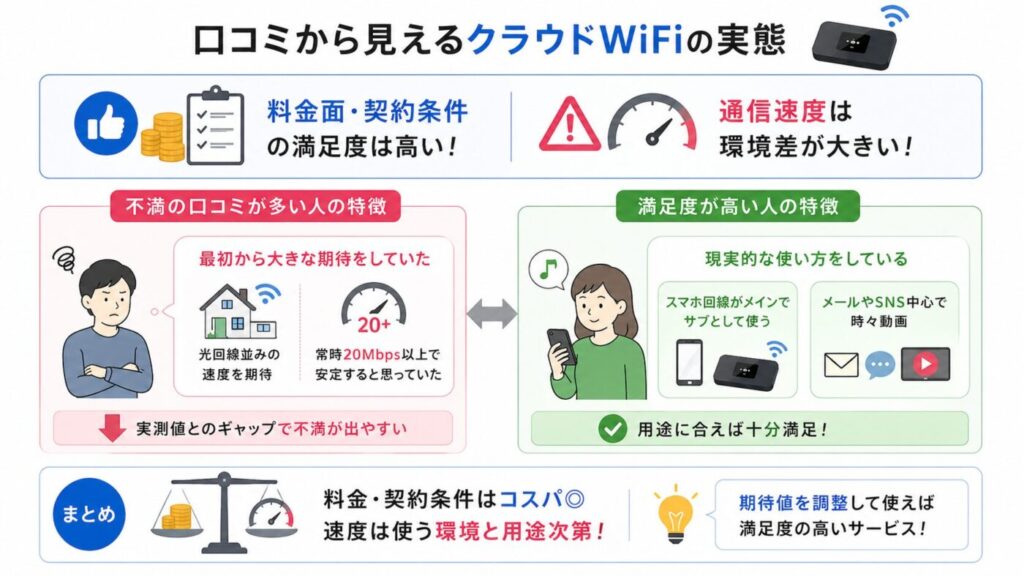 口コミから見えるクラウドWiFiの実態