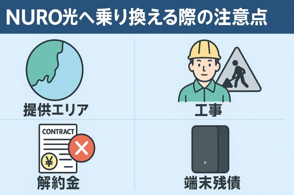 NURO光への乗り換えで知っておくべき注意点