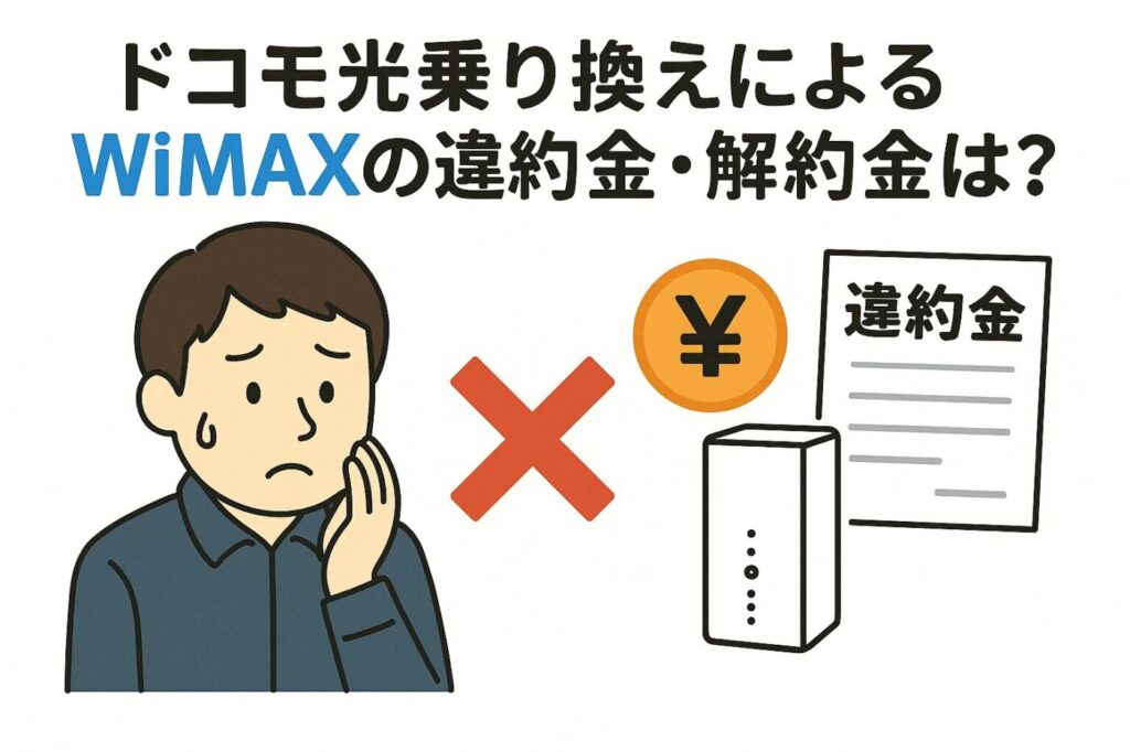 ドコモ光乗り換えによるWiMAXの違約金・解約金は？