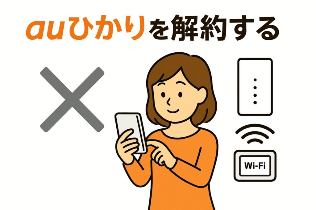 ドコモ光の工事日が確実に決定したら、auひかりの解約手続きを行う
