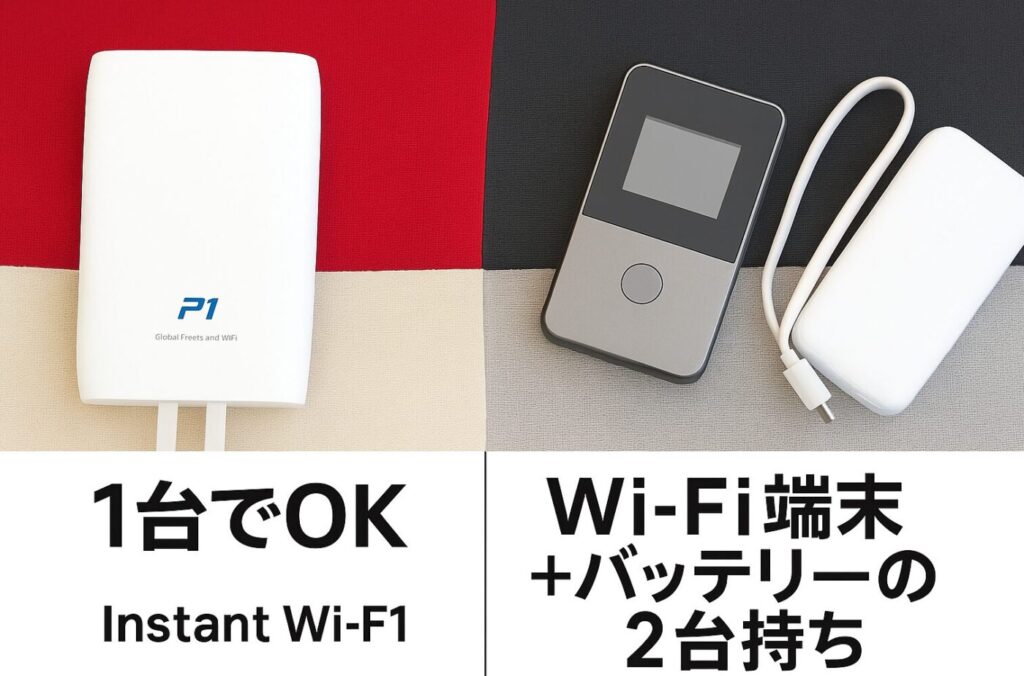 インスタントWi-FiのP1はバッテリー一体型の“安心感”