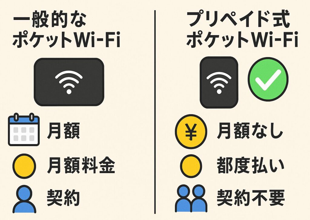 プリペイド型は契約や月額料金の縛りがないため、必要なときだけ使い、使わない期間は一切費用がかからないという、非常にシンプルで柔軟な使い方ができます。