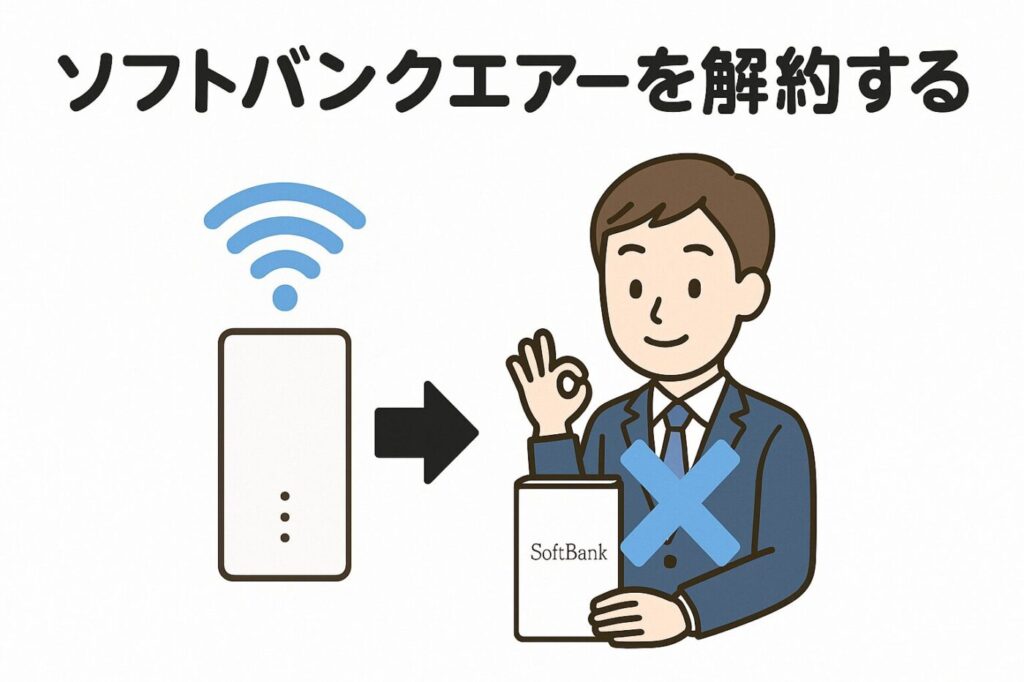 ドコモ光の工事日が確実に決定したら、ソフトバンクエアーの解約手続きを行う
