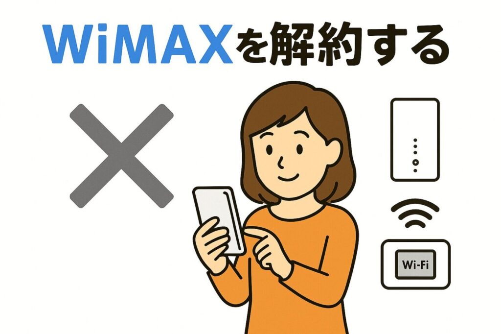 ドコモ光の工事日が確実に決定したら、WiMAXの解約手続きを行う