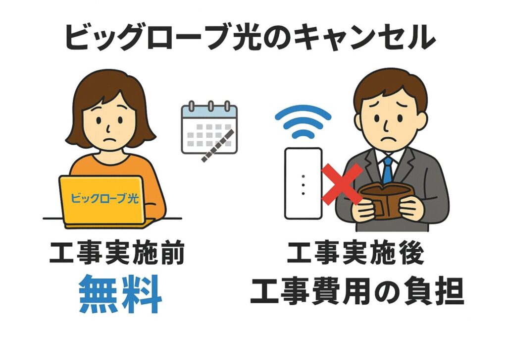 ビッグローブ光の申し込みキャンセルのやり方とタイミング