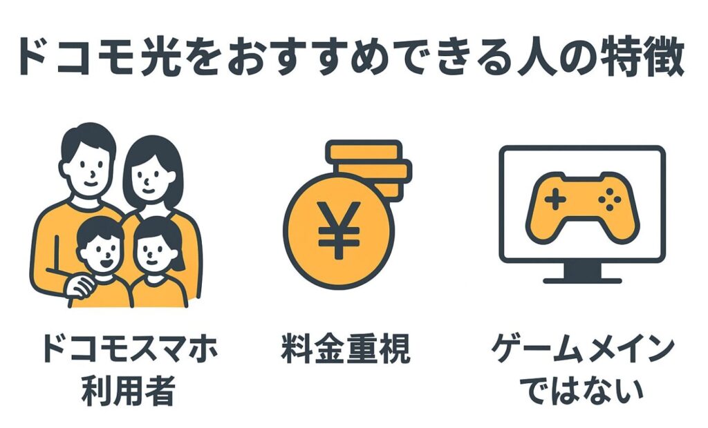 ドコモ光をおすすめできる人の特徴とプラン選びのコツ