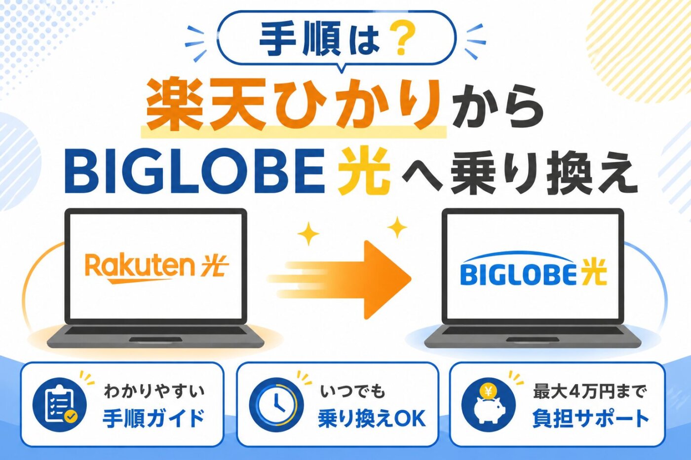 楽天ひかりからビッグローブ光へ乗り換える手順を完全解説。