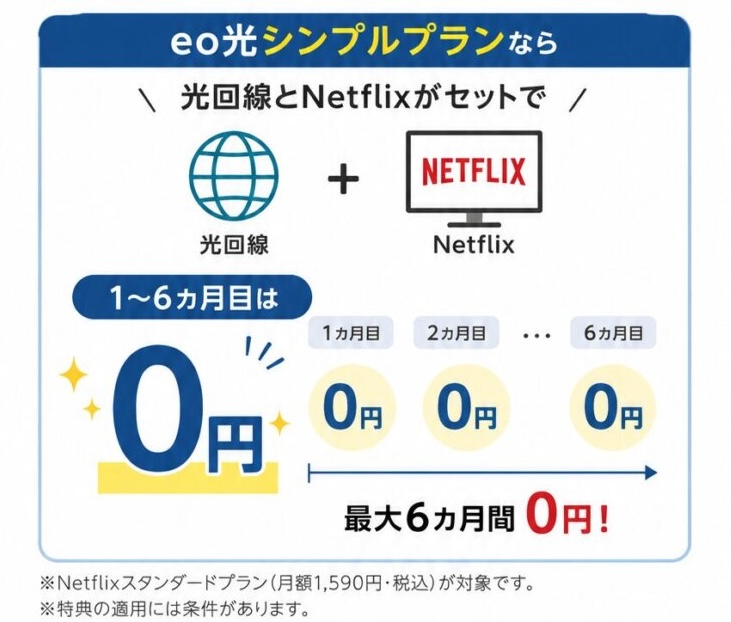 eo光シンプルプランはNetflixが6ヶ月0円