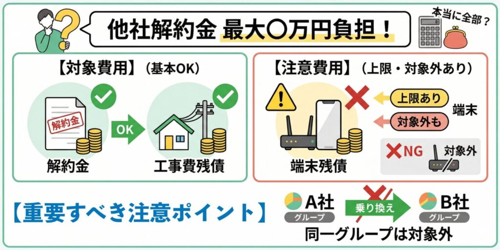 どこまで負担してくれる？他社解約による「対象費用」の範囲を確認
