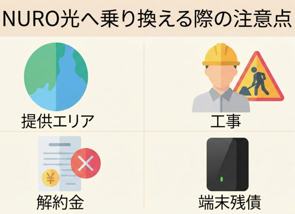 NURO光への乗り換えで知っておくべき注意点