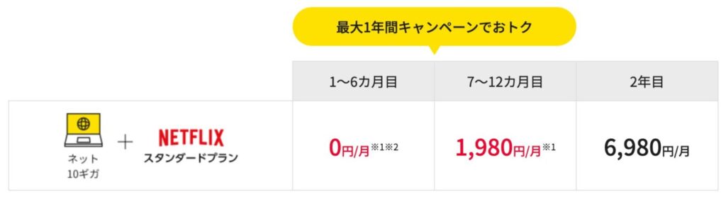 eo光シンプルプラン×Netflixは6ヶ月目まで0円