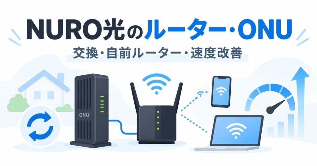 NURO光のルーター・ONUを徹底解説｜交換・自前ルーター・遅いときの対処法