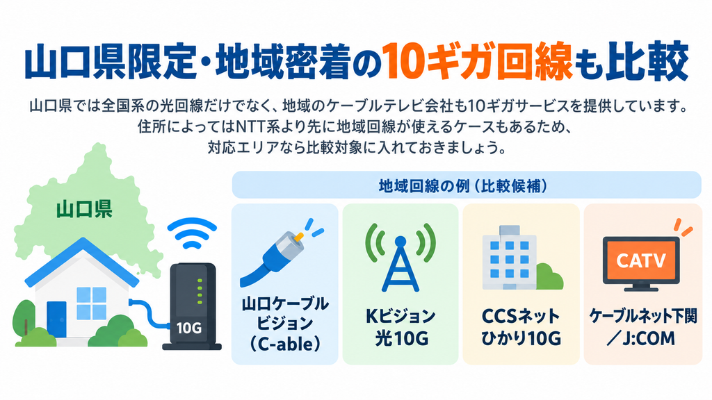 山口県限定の地域密着型10ギガ回線4社を比較する