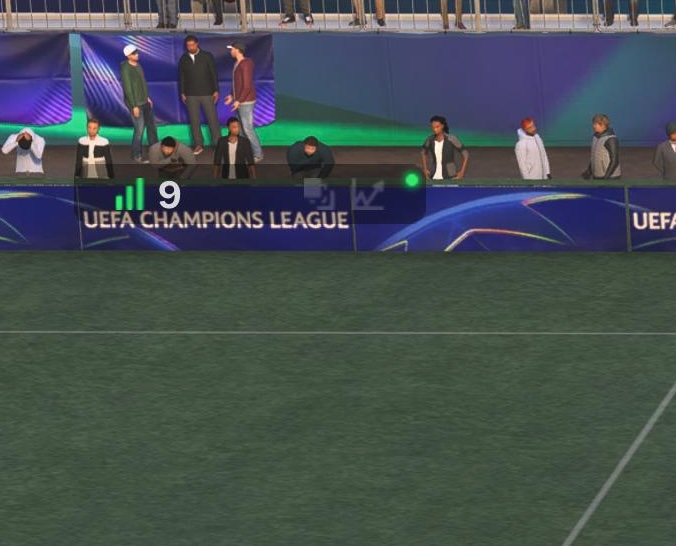FC27の試合中、Wi-Fi接続でPing値9msと緑の通信状態アイコンが表示された画面